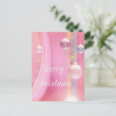 Pink avec ampoules Joyeuses cartes postales de Noë (Debout devant)