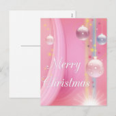 Pink avec ampoules Joyeuses cartes postales de Noë (Devant / Derrière)