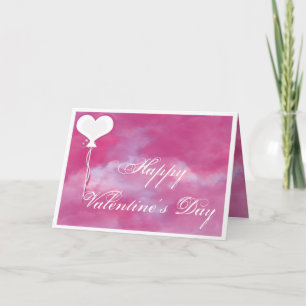 Pink avec Ballons de Coeur Blanc Carte Saint Valen