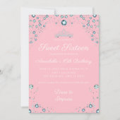 Pink avec diamants Invitations d'anniversaire (Devant)