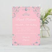 Pink avec diamants Invitations d'anniversaire (Debout devant)