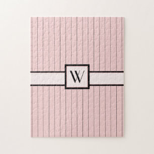 Pink avec le puzzle de Pinstripes Noires