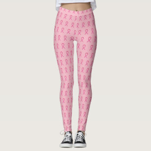 Pink Awareness Ribbon Art Breast Cancer Leggings