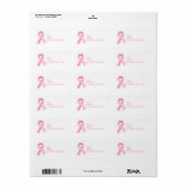 Pink Awareness Ribbon Étiquettes 0001 (Feuille entière)