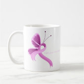 Pink Awareness Ribbon Papillon de café Mug (Gauche)