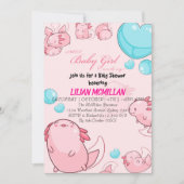 PINK AXOLOTL Baby shower Invitation fille (Devant)