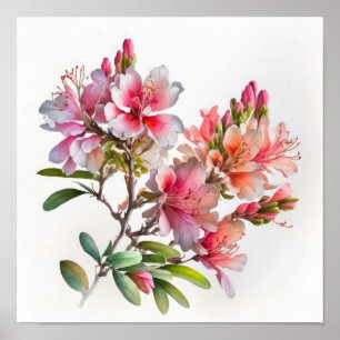 Pink Azalea Flowers Art Imprimer Poster