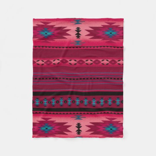 PINK Aztec Print Fleece Deken (Voorkant)