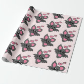Pink Baby Bat Cadeaupapier (Uitgerold)