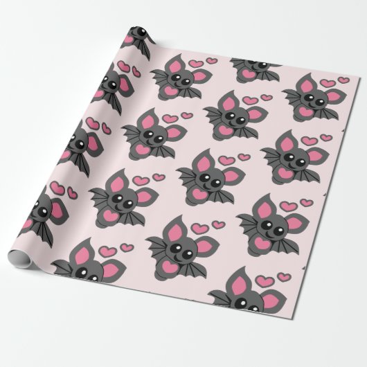 Pink Baby Bat Cadeaupapier (Uitgerold)