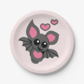 Pink Baby Bat Papieren Bordje (Voorkant)