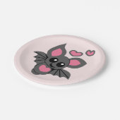 Pink Baby Bat Papieren Bordje (Gekanteld)
