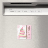 Pink Baby Carriage Cake "It's A Girl" Magnet (In Situ (Lave-vaisselle))