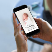 Pink Baby Girl Floral Photo Faire-part de naissanc