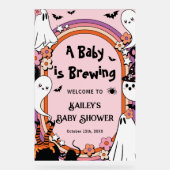 Pink Baby is Brewing Halloween Baby Shower Welcome (Recto)