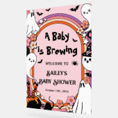 Pink Baby is Brewing Halloween Baby Shower Welcome (Angle)