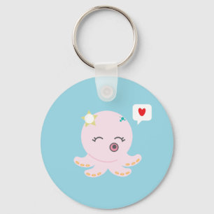 Pink Baby Octopus Sleutelhanger
