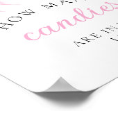 Pink Baby Shower How Many Bows Table Sign Poster (Hoek)