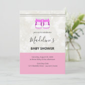 Pink Baby Shower Invitation – Custom Baby Girl (Debout devant)