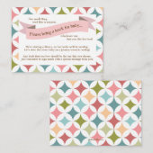 Pink Baby shower Livre Insérer carte de demande po (Devant / Derrière)