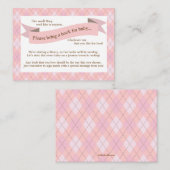Pink Baby shower Livre Insérer carte de demande po (Devant / Derrière)