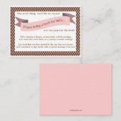 Pink Baby shower Livre Insérer carte de demande po (Devant / Derrière)