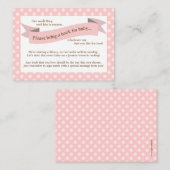 Pink Baby shower Livre Insérer carte de demande po (Devant / Derrière)