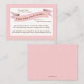 Pink Baby shower Livre Insérer carte de demande po (Devant / Derrière)