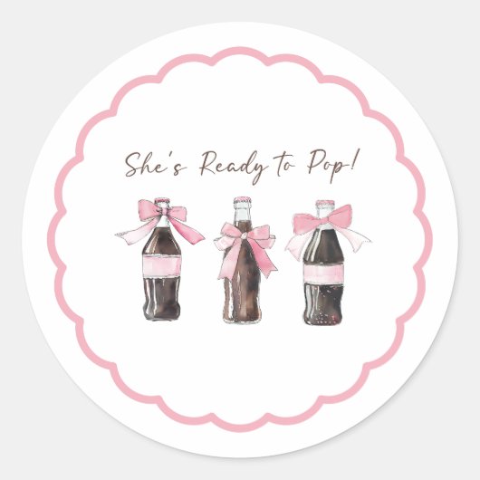 Pink Baby Soda Ready to POP Round Sticker (Devant)
