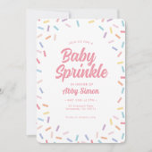 Pink Baby Sprinkle Rainbow Sprinkles Invitation (Devant)