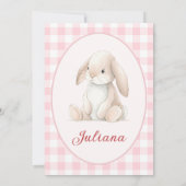 Pink Babys First Birthday Bunny Invitation (Dos)