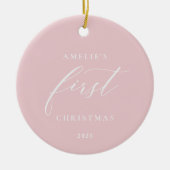 Pink Baby's First Christmas Photo Ornament (Voorkant)