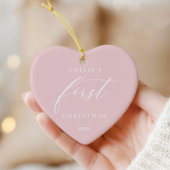 Pink Baby's First Christmas Photo Ornament