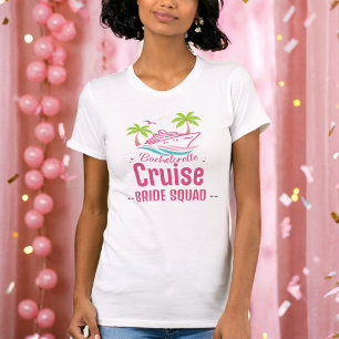 Pink Bachelorette Cruise Bride Squad T-shirt