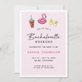 Pink Bachelorette Week-end Palm Beach Invitation (Devant)