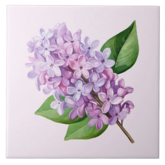Pink Background Lilac Blossom Art Tegeltje