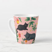 Pink Background With Cats Latte Mug (Angle gauche)