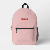 Pink Backpack for Her - Custom Name Design Bedrukte Rugzak (Voorkant)