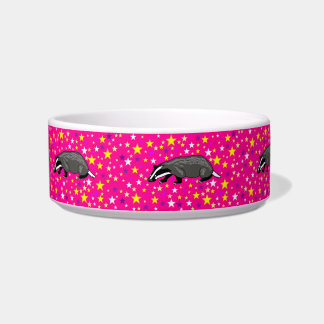 Pink Badger Cartoon Dog Bowl Voerbakje