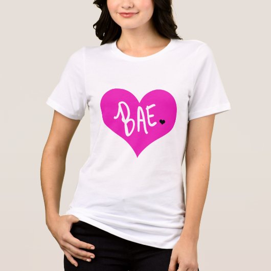 Pink BAE Heart Tri-Blend Shirt (Voorkant)