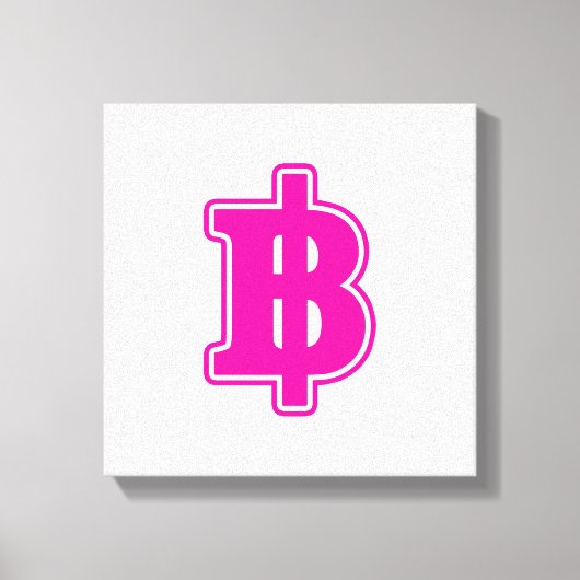PINK BAHT SIGN ฿ Thaise ฿ Canvas Afdruk (Voorkant)