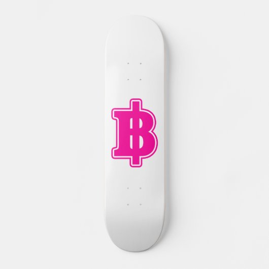 PINK BAHT SIGN ฿ Thaise ฿ Skateboard (Voorkant)
