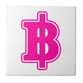 PINK BAHT SIGN ฿ Thaise ฿ Tegeltje (Voorkant)