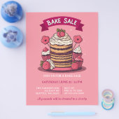 Pink Bake Sale Uitnodiging Flyer (Enkel)