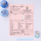 PinK Bakery Modern Illustratie Cake Bestelformulie Flyer (Enkel)