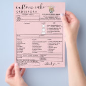 PinK Bakery Modern Illustration Cake Order Form Flyer (Hand)