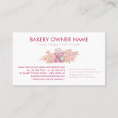 Pink Baking Utensils Bakery Baker Visitekaartje (Achterkant)