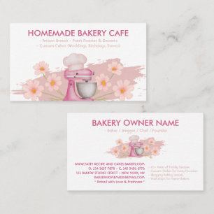 Pink Baking Utensils Bakery Baker Visitekaartje