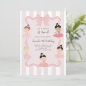Pink Ballerina Dance & Twirl Birthday Invitation (Debout devant)