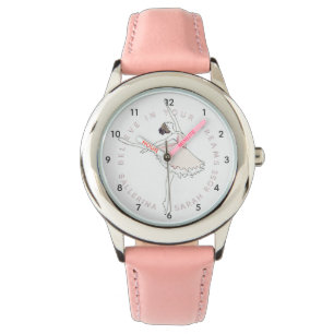 Pink Ballerina Girl Persoonlijke naam Horloge